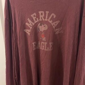 American Eagle Outfitters Maroon Long Sleeve Tee